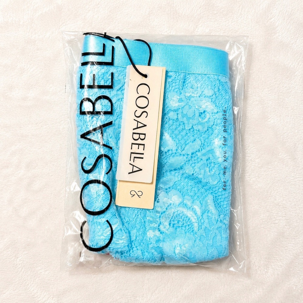 COSABELLA Never Say Never Men's Italian Thong Maldives Blue‎ Lace - Size M / NWT - Picture 6 of 8